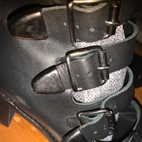 Topshop Leather 4 Strap Boots 36 - Picture 9 of 11